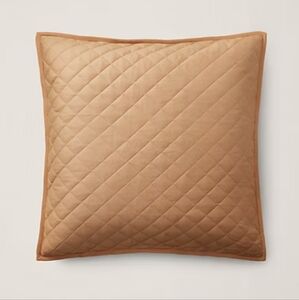 NEW Ralph Lauren Cromwell Modern Equestrian European Sham Quilted 26x26 Camel